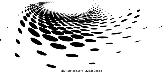 Peel half -water rounded framing with peas scattered below. Twisted whirlwind. Vector.