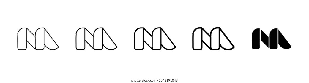 ícone de casca Conjunto de logotipo de linha fina simples