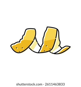 peel lemon color icon vector. peel lemon sign. isolated symbol illustration