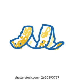 descasque limão ícone doodle esboço vetor. descasque sinal de limão. símbolo isolado ilustração