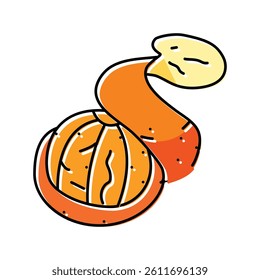 peel mandarin orange color icon vector. peel mandarin orange sign. isolated symbol illustration