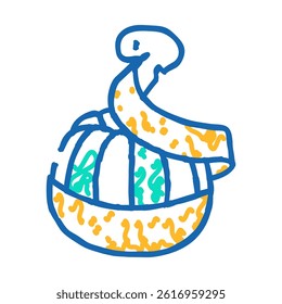 peel mandarin orange doodle icon sketch vector. peel mandarin orange sign. isolated symbol illustration
