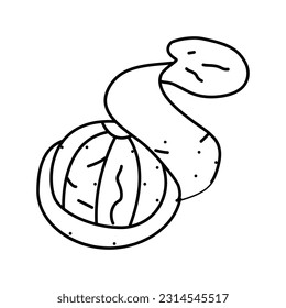 peel mandarin orange line icon vector. peel mandarin orange sign. isolated contour symbol black illustration