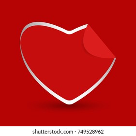 Peel Off Heart Sticker Vector