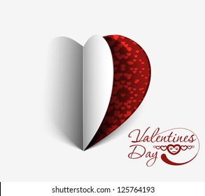 peel off  heart valentine's day, vector illustration.