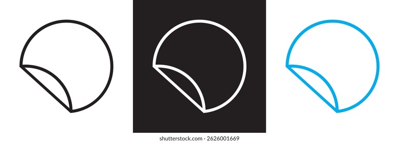 Peel off icon.  Vector for websites, mobile interfaces, presentations, banner, visual branding etc. Vector illustration. isolated on white and black background. EPS 10
