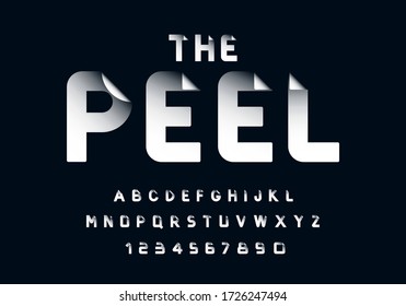 peel off, peeling, peel typography set. vector format