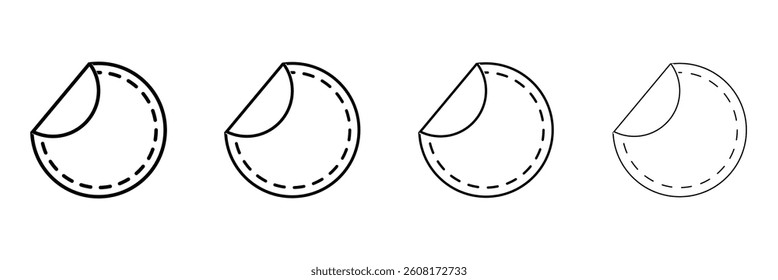 peel off sticker icon Outline vector for web ui on white background. Vector Illustration.