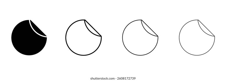 peel off sticker icon Outline vector for web ui on white background. Vector Illustration.