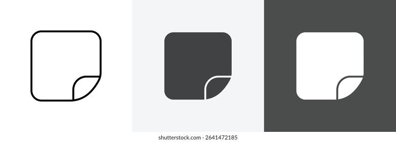 peel off sticker icon set vector art