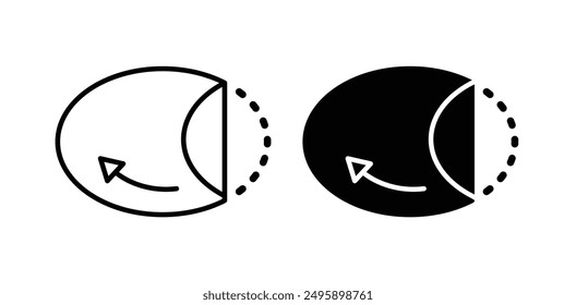 peel off sticker vector icon set in black color.