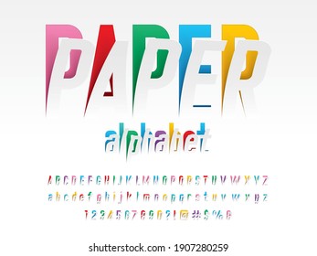 Peel off style alphabet design with uppercase, lowercase, numbers and symbols