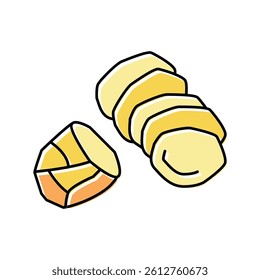 peel potatoes color icon vector. peel potatoes sign. isolated symbol illustration