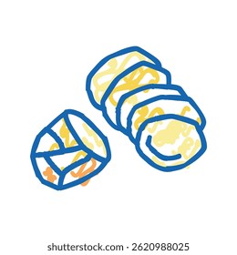 descasque batatas ícone doodle esboço vetor. descasque sinal de batatas. símbolo isolado ilustração