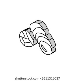 peel potatoes isometric icon vector. peel potatoes sign. isolated symbol illustration