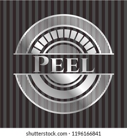Peel silvery shiny badge
