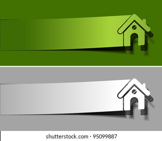 peel of vector home banner design. vector illustration