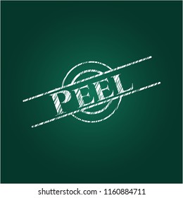 Peel written with chalkboard texture