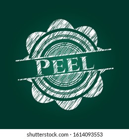 Peel written on a blackboard. Vector Illustration. Detailed.