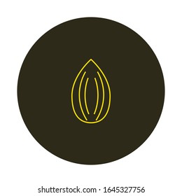peeled almond vector icon on white background