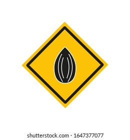 icono del vector de almendras peladas sobre fondo blanco