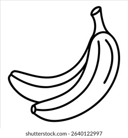 Peeled banana fruit illustrated in elegant continuous line art style capturing natural form and simplicity for food design concepts and organic produce artwork themes