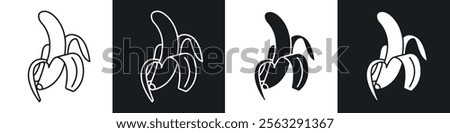 Peeled banana icon pack for app and website ui designs.