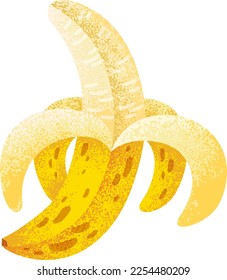 Peeled banana icon. Sweet tropical textured fruit