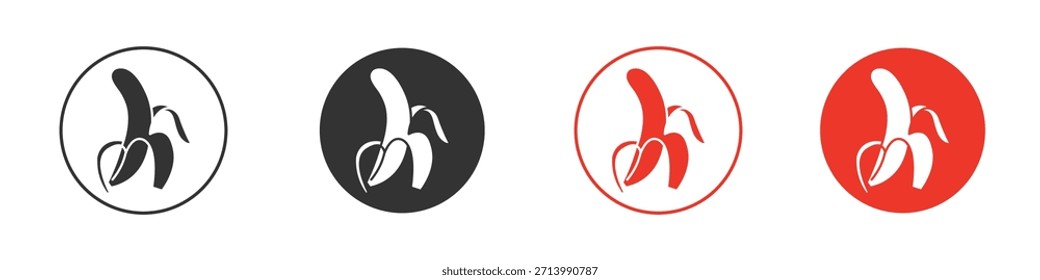 Icono de plátano pelado. Diseño de Vector de Web