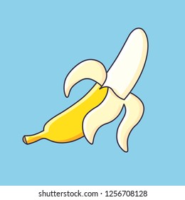 Peeled banana vector