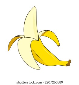 Peeled Banana Vector Illustration Cartoon Stock Vector (Royalty Free ...