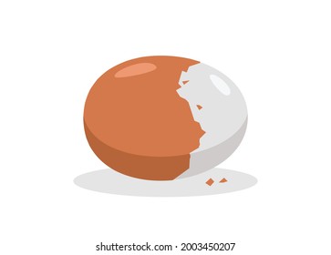 Peeled boiled egg. Simple flat illustration.