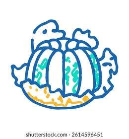 peeled clementine doodle icon sketch vector. peeled clementine sign. isolated symbol illustration