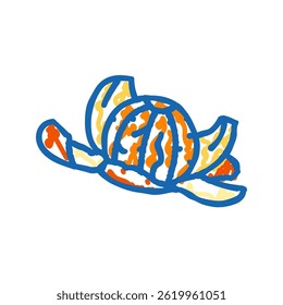 peeled clementine doodle icon sketch vector. peeled clementine sign. isolated symbol illustration