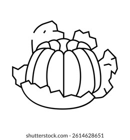 peeled clementine line icon vector. peeled clementine sign. isolated contour symbol black illustration
