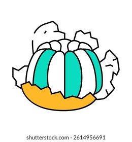 peeled clementine line icon vector. peeled clementine sign. isolated symbol illustration