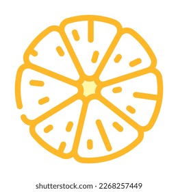 peeled clementine slice color icon vector. peeled clementine slice sign. isolated symbol illustration