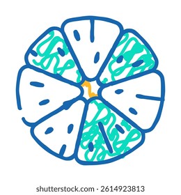 peeled clementine slice doodle icon sketch vector. peeled clementine slice sign. isolated symbol illustration