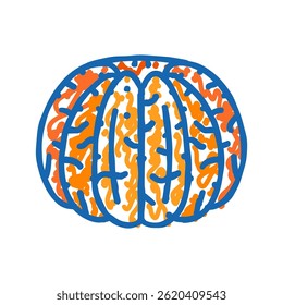 descascado clementina fatia ícone doodle esboço vetor. descascado clementina fatia sinal. símbolo isolado ilustração