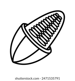 Peeled cocoa fruit icon. Cocoa icon
