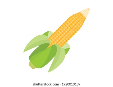 Geschälter Mais. Einfache flache Illustration