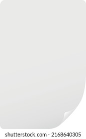 Peeled corner note mockup. Realistic blank sticker