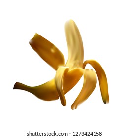Peeled flavored banana and white
