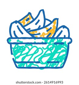 peeled garlic doodle icon sketch vector. peeled garlic sign. isolated symbol illustration