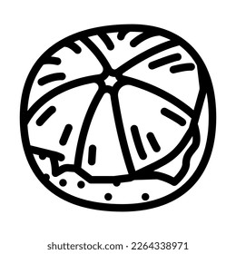 peeled mandarin line icon vector. peeled mandarin sign. isolated contour symbol black illustration