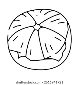 peeled mandarin line icon vector. peeled mandarin sign. isolated contour symbol black illustration