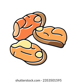 peeled mussel color icon vector. peeled mussel sign. isolated symbol illustration