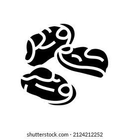 peeled mussel glyph icon vector. peeled mussel sign. isolated contour symbol black illustration