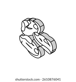 peeled mussel isometric icon vector. peeled mussel sign. isolated symbol illustration