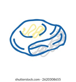 ícone de doodle de ostra descascada vetor de esboço. sinal de ostra descascada. ilustração símbolo isolado